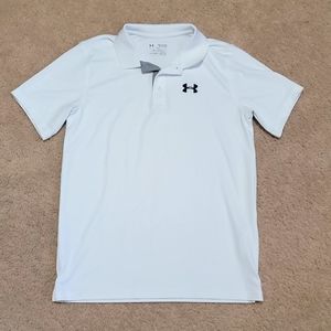 Boys collard Under armour shirt white